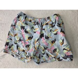 Patagonia Baggies Shorts Mens XL Colorful Bird Print Lined Casual Travel Beach